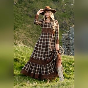 *Joyfolie* Roisin Dress in Cinnamon Tartan - size XL.